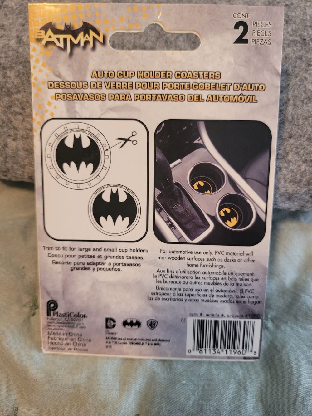 Batman Black and Yellow Cup Holder Coasters - 2 Pack
